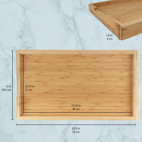 BambooMN Jenn Air Bamboo Range Burner Cover/Cutting Board, New Vertical Cut, Large (20.5"x12"x1.57")