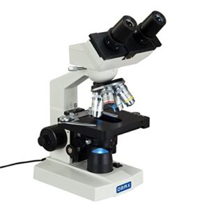 omax 40x-2500x lab binocular biological compound led microscope with 3d mechanical stage and coaxial coarse/fine focusing knob