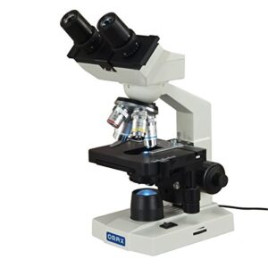 OMAX 40X-2500X Lab Binocular Biological Compound LED Microscope with 3D Mechanical Stage and Coaxial Coarse/Fine Focusing Knob