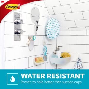 Command Bath Medium Hooks, 3 lb Capacity, 2-Hooks, 2-Strips, Organize Damage-Free