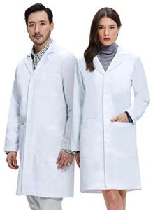 dr. james student lab coat, classic fit, 100% cotton, white, 39 inch length (large)