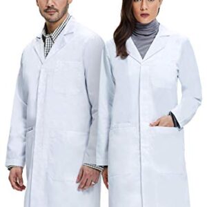 Dr. James Student Lab Coat, Classic Fit, 100% Cotton, White, 39 Inch Length (Large)