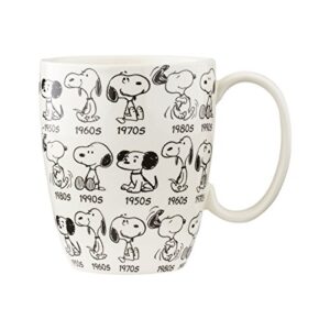 department 56 porcelain peanuts anniversary snoopy mug, 10 fluid ounces