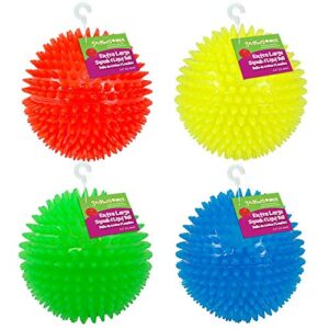 Gnawsome 4.5” Spiky Squeak & Light Ball Dog Toy - Extra Large, Cleans teeth and Promotes Dental and Gum Health for Your Pet, Colors will vary, All Breed Sizes