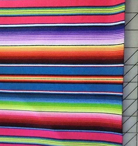 1 Yard Fiesta Stripe by Elizabeth's Studio 100% Cotton Quilt Fabric 263 Blue