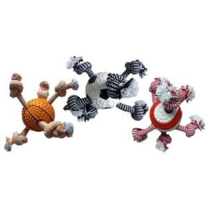 multipet international sport ball/rope dog toy