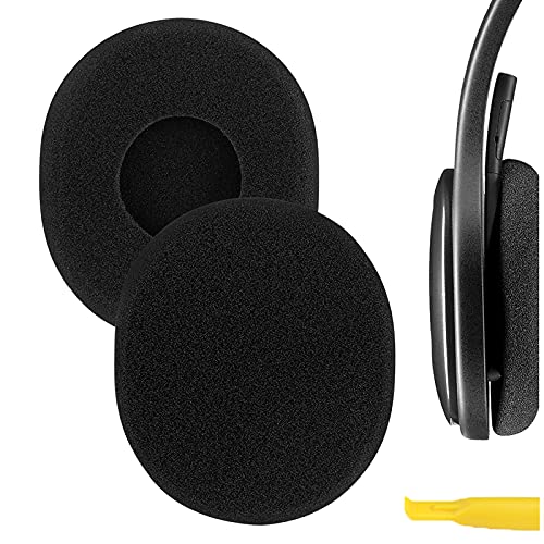 Geekria QuickFit Foam Replacement Ear Pads for Logitech H800 Headphones Ear Cushions, Headset Earpads, Ear Cups Cover Repair Parts (Black)