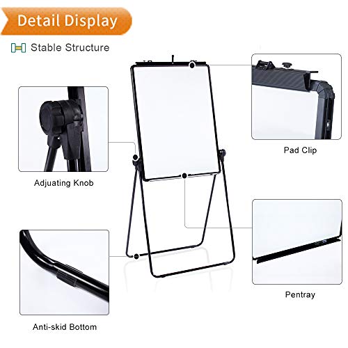 VIZ-PRO Eco Magnetic U-Stand Whiteboard/Flipchart Easel, Black