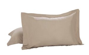 bed maker's 2-pack pillow sham, standard/queen, mocha, 2 count
