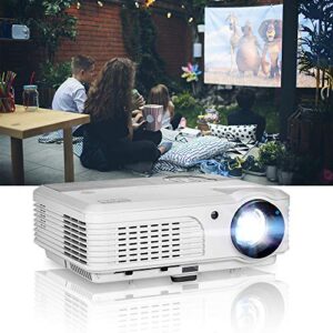 7500 lumen native 1080p full hd daytime projector with keystone correction & zoom, 200" outdoor movie smart projector compatible with ios/android/tv stick/ps5/dvd