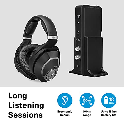 Sennheiser RS 195 RF Wireless Headphone Systems for TV Listening with Selectable Hearing Boost Preset