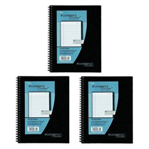 3 pack of mead cambridge wirebound business notebook, legal rule, 6 5/8 x 9 1/2 inches, white, 80 sheets per pad (06672)