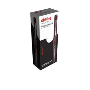 rotring tikky graphic fine liner pen 0.20mm - black ink, box of 12