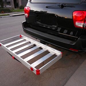 MaxxHaul 70422 48" x 21" Hitch Mount Compact Aluminum Cargo Carrier - 500-lb Load Capacity