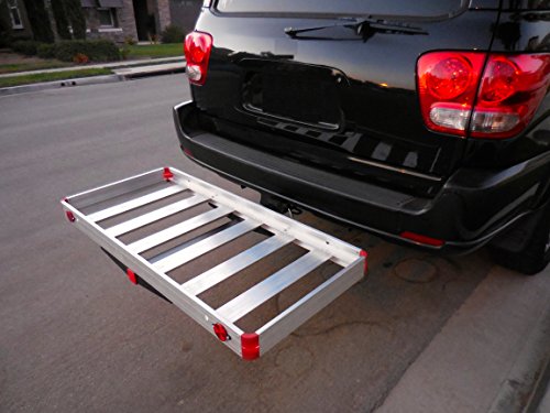 MaxxHaul 70422 48" x 21" Hitch Mount Compact Aluminum Cargo Carrier - 500-lb Load Capacity