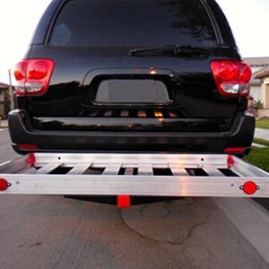 MaxxHaul 70422 48" x 21" Hitch Mount Compact Aluminum Cargo Carrier - 500-lb Load Capacity