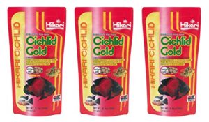 (3 pack) hikari cichlid gold floating pellets large, 8.8-ounce