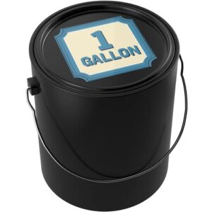 plastic paint can (black) - 1 gallon bucket with lid & handle - triple lock airtight seal - dog poop bucket, small pail - made from 100% usa recycled polypropylene plastic