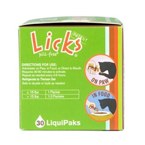 Licks Pill-Free Zen Cat Calming - Natural Calming Aid for Aggressive Behavior and Nervousness - Calming Cat Treats for Stress Relief & Cat Health - Gel Packets - 30 Use