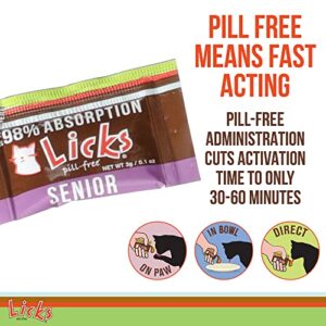 Licks Pill Free Senior Cat - Joint Support & Digestion Supplement for Senior Cats - Immunity Vitamins & Heart Health Supplements for Older Cats - Gel Packets - 10 Use