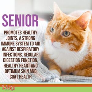 Licks Pill Free Senior Cat - Joint Support & Digestion Supplement for Senior Cats - Immunity Vitamins & Heart Health Supplements for Older Cats - Gel Packets - 10 Use