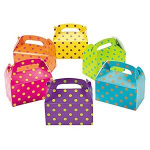 bright polka dot treat boxes (set of 12) - party supplies