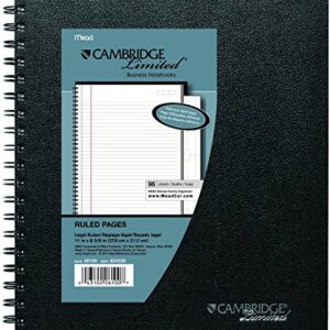 3 Pack of Cambridge Business Notebook with Pocket, Hardbound, 8.5 x 11 Inches, Black (06100)