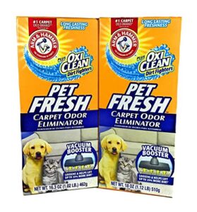 arm & hammer pet fresh carpet odor eliminator plus oxi clean dirt fighters, 18 oz,(pack of 2)