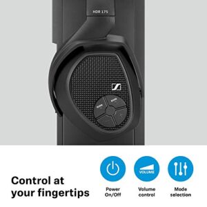 Sennheiser RS 175 RF Wireless Headphone System for TV Listening with Bass Boost and Surround Sound Modes,Black