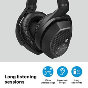 Sennheiser RS 175 RF Wireless Headphone System for TV Listening with Bass Boost and Surround Sound Modes,Black