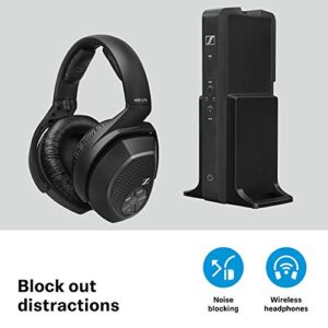 Sennheiser RS 175 RF Wireless Headphone System for TV Listening with Bass Boost and Surround Sound Modes,Black