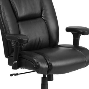 Flash Furniture HERCULES Series Big & Tall 400 lb. Rated Black LeatherSoft Ergonomic Task Office Chair with Chrome Base and Adjustable Arms