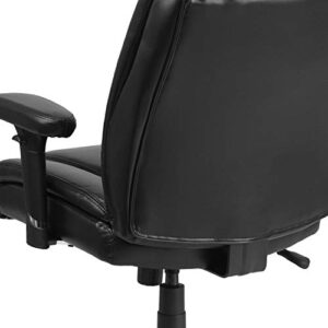 Flash Furniture HERCULES Series Big & Tall 400 lb. Rated Black LeatherSoft Ergonomic Task Office Chair with Chrome Base and Adjustable Arms