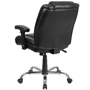 Flash Furniture HERCULES Series Big & Tall 400 lb. Rated Black LeatherSoft Ergonomic Task Office Chair with Chrome Base and Adjustable Arms