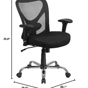 Flash Furniture Big & Tall Office Chair | Adjustable Height Mesh Swivel Office Chair with Wheels