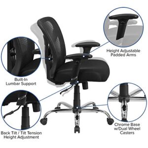 Flash Furniture Big & Tall Office Chair | Adjustable Height Mesh Swivel Office Chair with Wheels