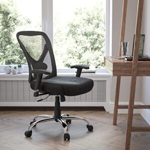 Flash Furniture Big & Tall Office Chair | Adjustable Height Mesh Swivel Office Chair with Wheels