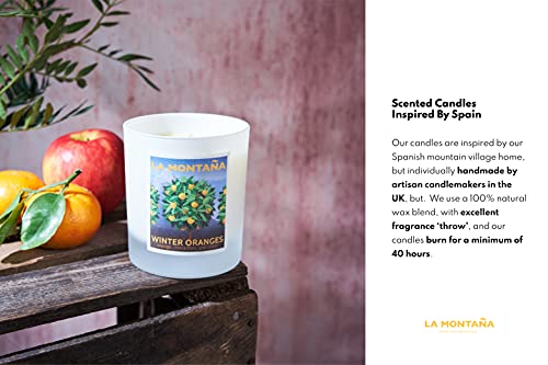 La Montaña Winter Oranges | Luxury Home Scented Candles Inspired by Spain | Natural Wax | Valencia Orange, Cinnamon, Red Apple, and Clove