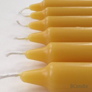 BCandle 100% Pure Beeswax Candles (Set of 6) 8-Hour Organic Hand Made - 8 Inches Tall, 3/4 Inch Diameter; Tapers