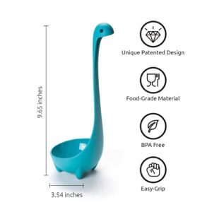 OTOTO Nessie Ladle Spoon - Turquoise Cooking Ladle - Cooking Gifts - Use for Serving Soup, Stew, Gravy & Chili - High Heat Resistant Loch Ness Stand Up Soup Ladle