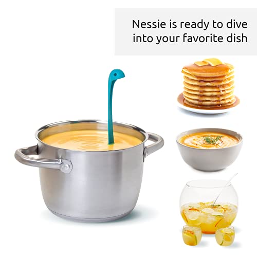 OTOTO Nessie Ladle Spoon - Turquoise Cooking Ladle - Cooking Gifts - Use for Serving Soup, Stew, Gravy & Chili - High Heat Resistant Loch Ness Stand Up Soup Ladle