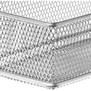 Ybm Home Silver Mesh Drawer Cabinet and or Shelf Organizer Bin, School Supply Holder Office Desktop Organizer Basket 1592 (3x12)