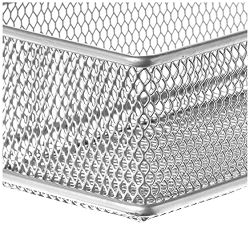 Ybm Home Silver Mesh Drawer Cabinet and or Shelf Organizer Bin, School Supply Holder Office Desktop Organizer Basket 1592 (3x12)