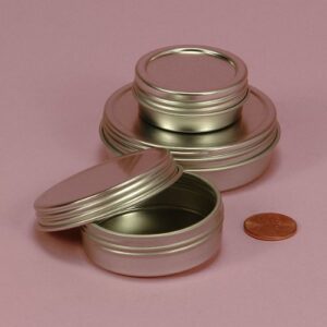 screw top round steel tins, 1oz (12 per pack)