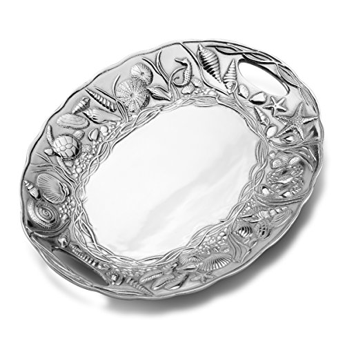 Wilton Armetale Coastal Handle Serving Tray, 16-Inch-by-11.75-Inch