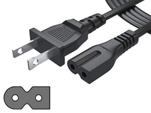 pwr long 6ft 2 prong polarized-power-cord for vizio-led-tv smart-hdtv d-e-m-series others 2 slot adapter-ac-wall-cable: iec-60320 iec320 c7 to nema 1-15p ul listed black