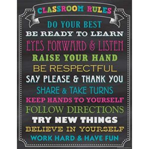 teacher created resources chalkboard brights classroom rules chart (7565)
