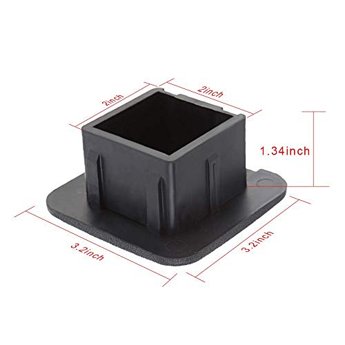 LFPartS 2" Rubber Trailer Hitch Cover Tube Plug Insert Fits 2" Receivers (Plain Black)