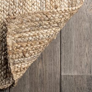 nuLOOM Rigo Hand Woven Farmhouse Jute Area Rug, 6x9, Natural