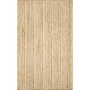 nuLOOM Rigo Hand Woven Farmhouse Jute Area Rug, 6x9, Natural